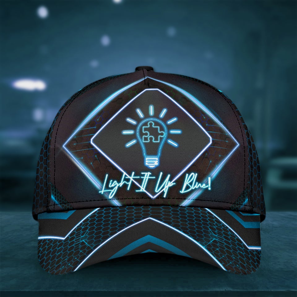 Autism Light It Up Blue Classic Cap For Casual Outfits Vacations And Everyday Styling