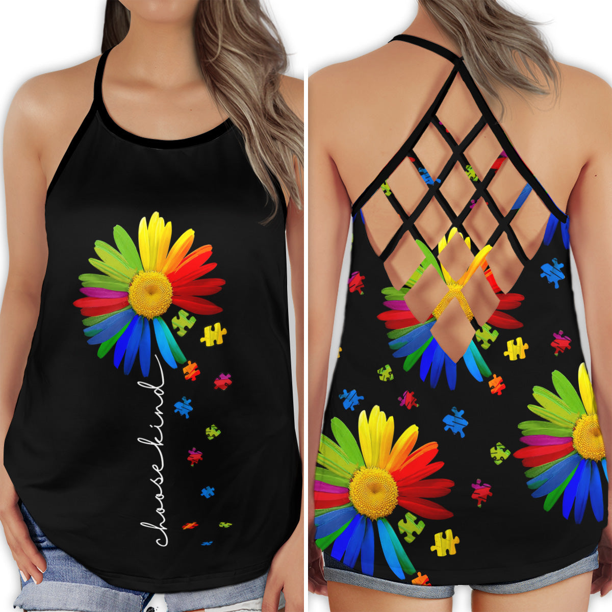 Autism Love Awareness Hollow Tank Top For Community Events And Positive Support
