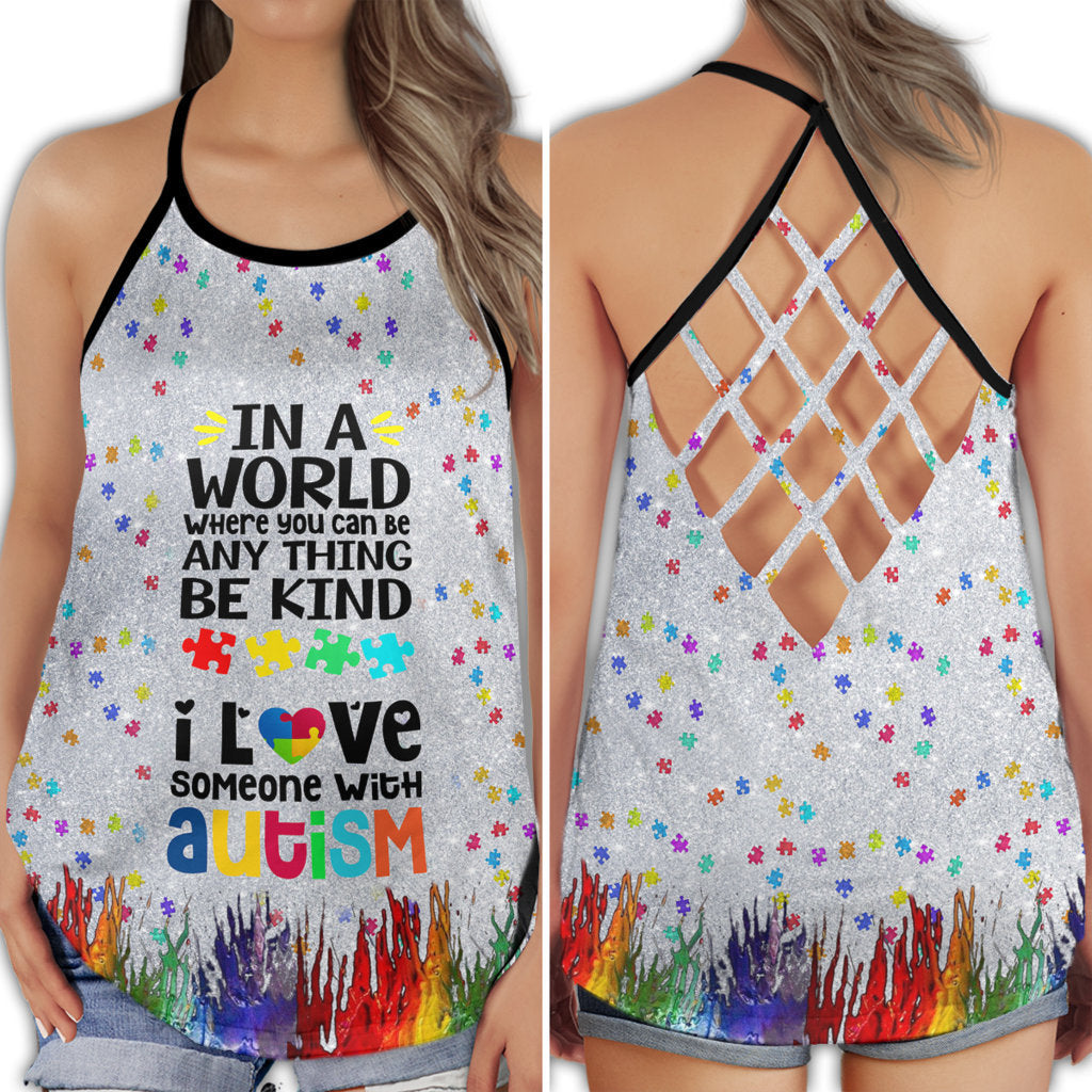 Autism Love In A World Hollow Tank Top For Community Events And Positive Support
