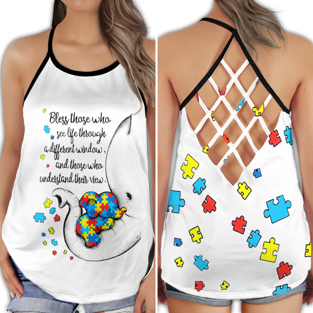 Autism Elephant Blessing Love Hollow Tank Top For Community Events And Positive Support