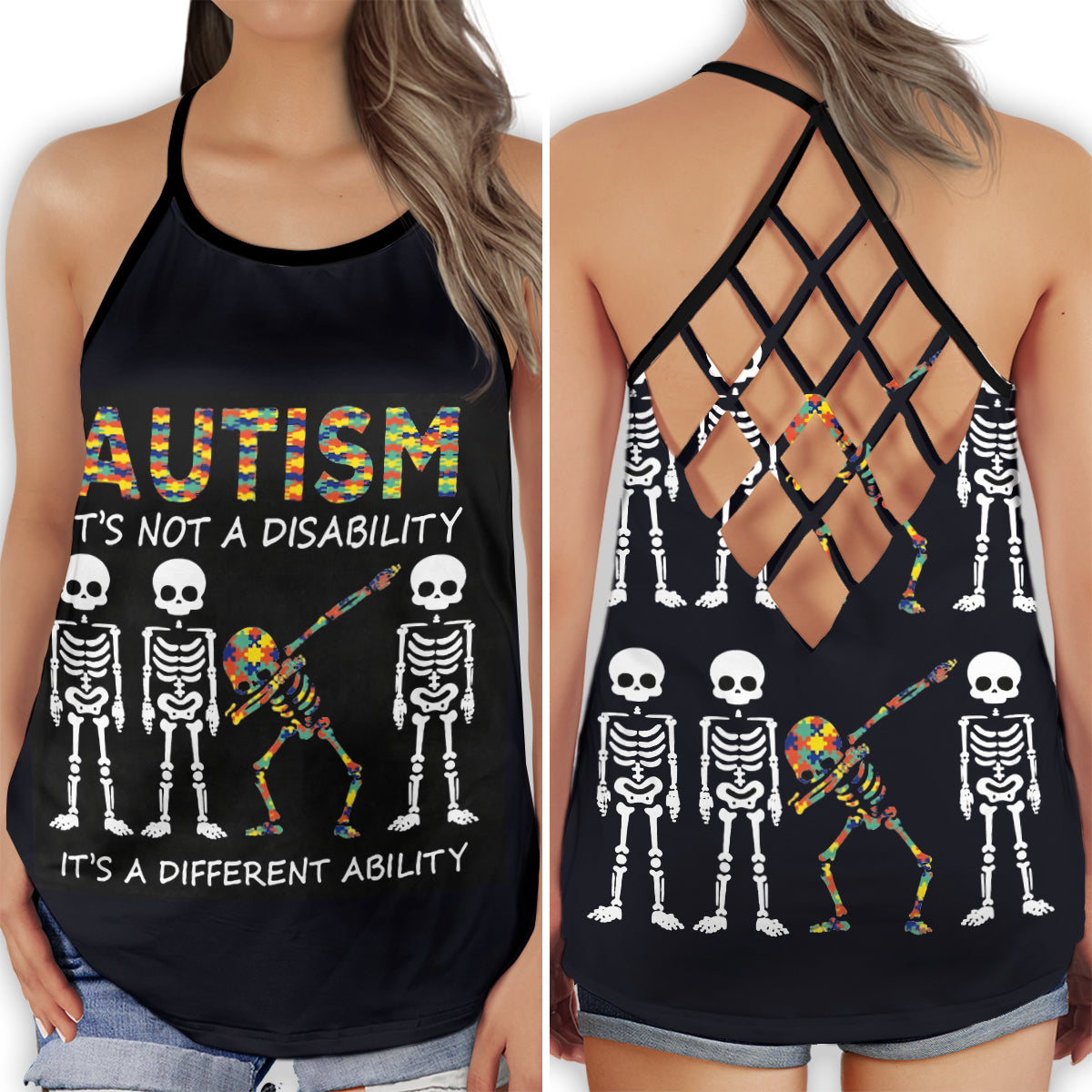 Autism Awareness Simple Hollow Tank Top For Community Events And Positive Support