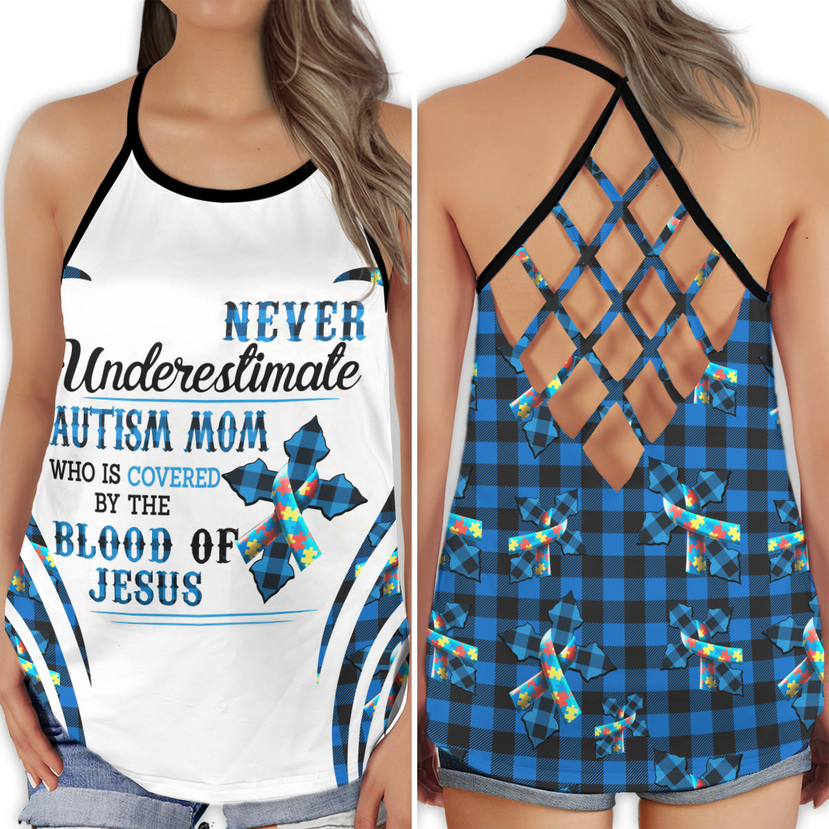Autism Faith Love Hollow Tank Top For Community Events And Positive Support
