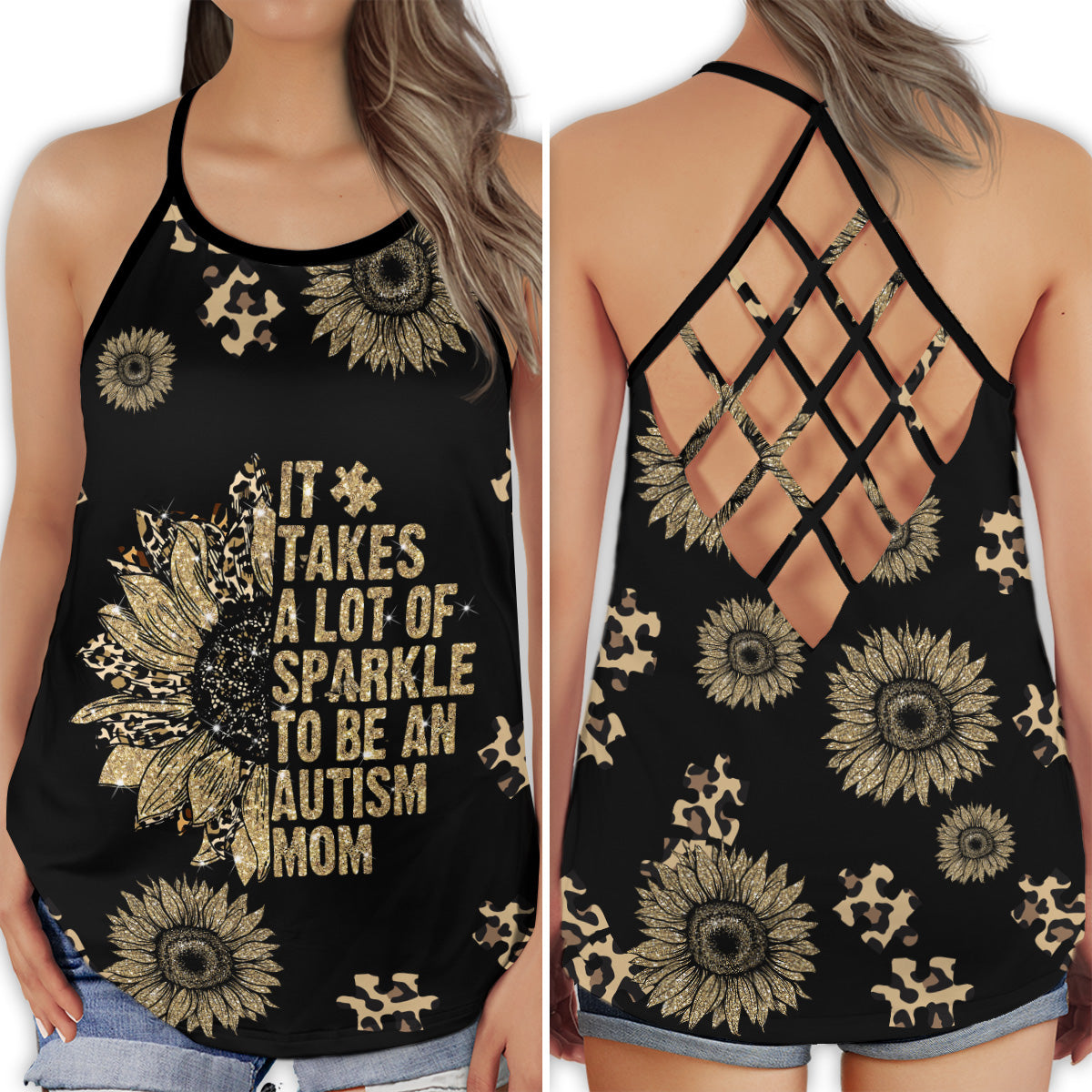 Autism Mom Support Awareness Hollow Tank Top For Community Events And Positive Support