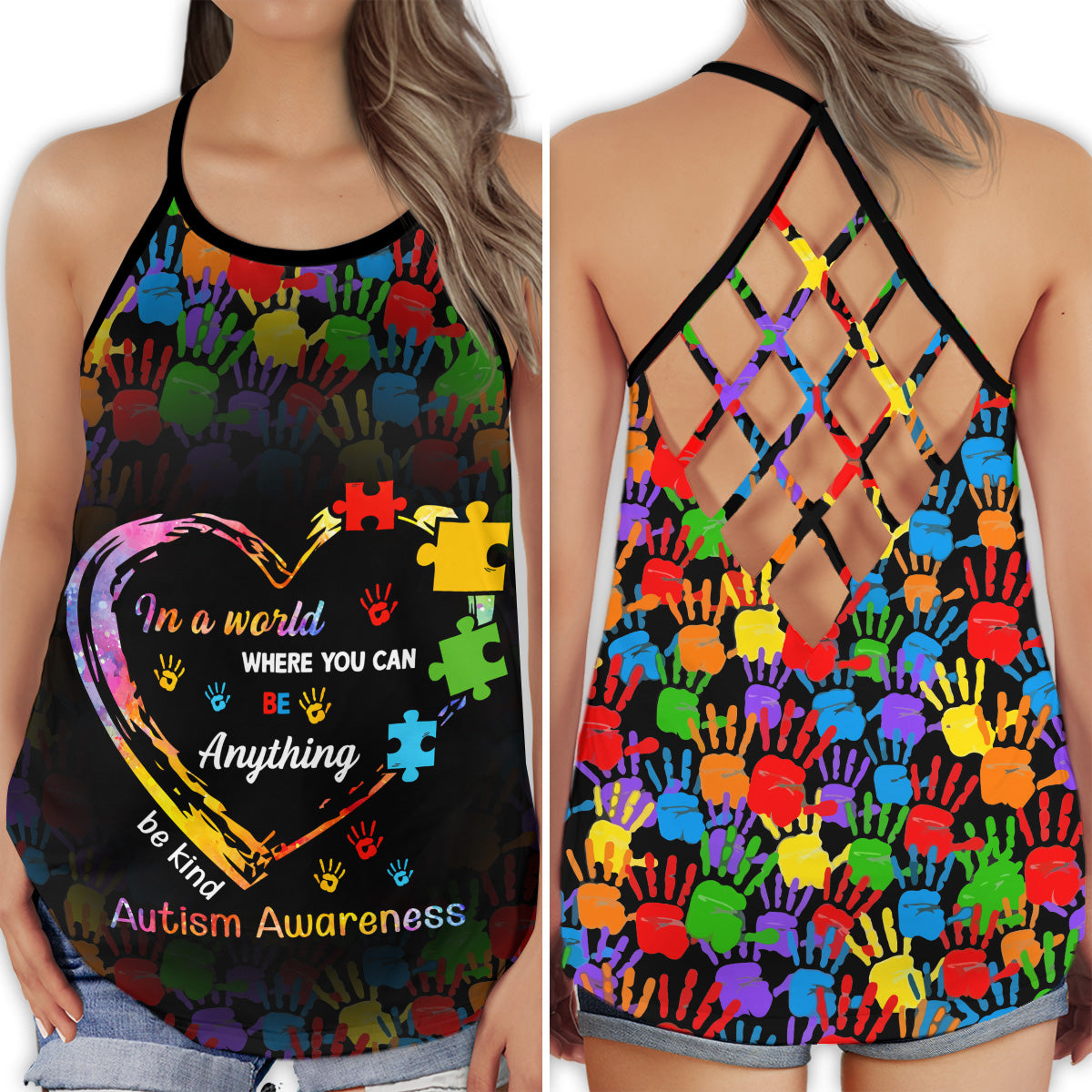 Autism Kindness Awareness Hollow Tank Top For Community Events And Positive Support