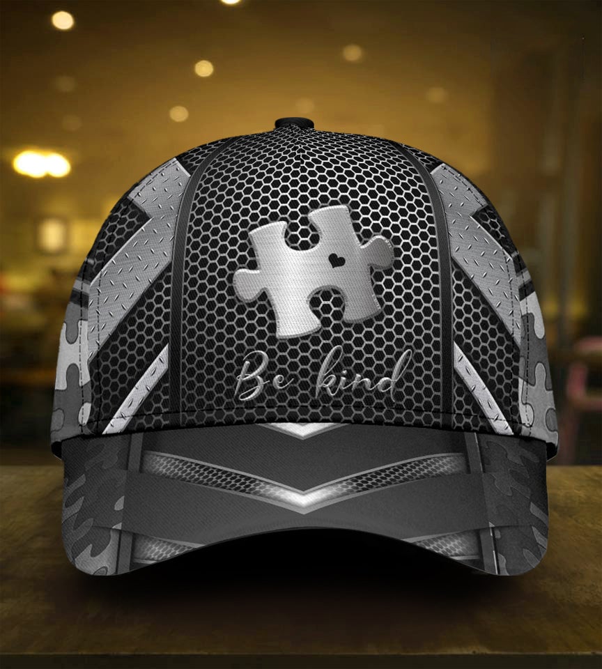 Autism Metal Pattern Awareness Classic Cap For Daily Outfits Festivals And Thoughtful Gift Giving