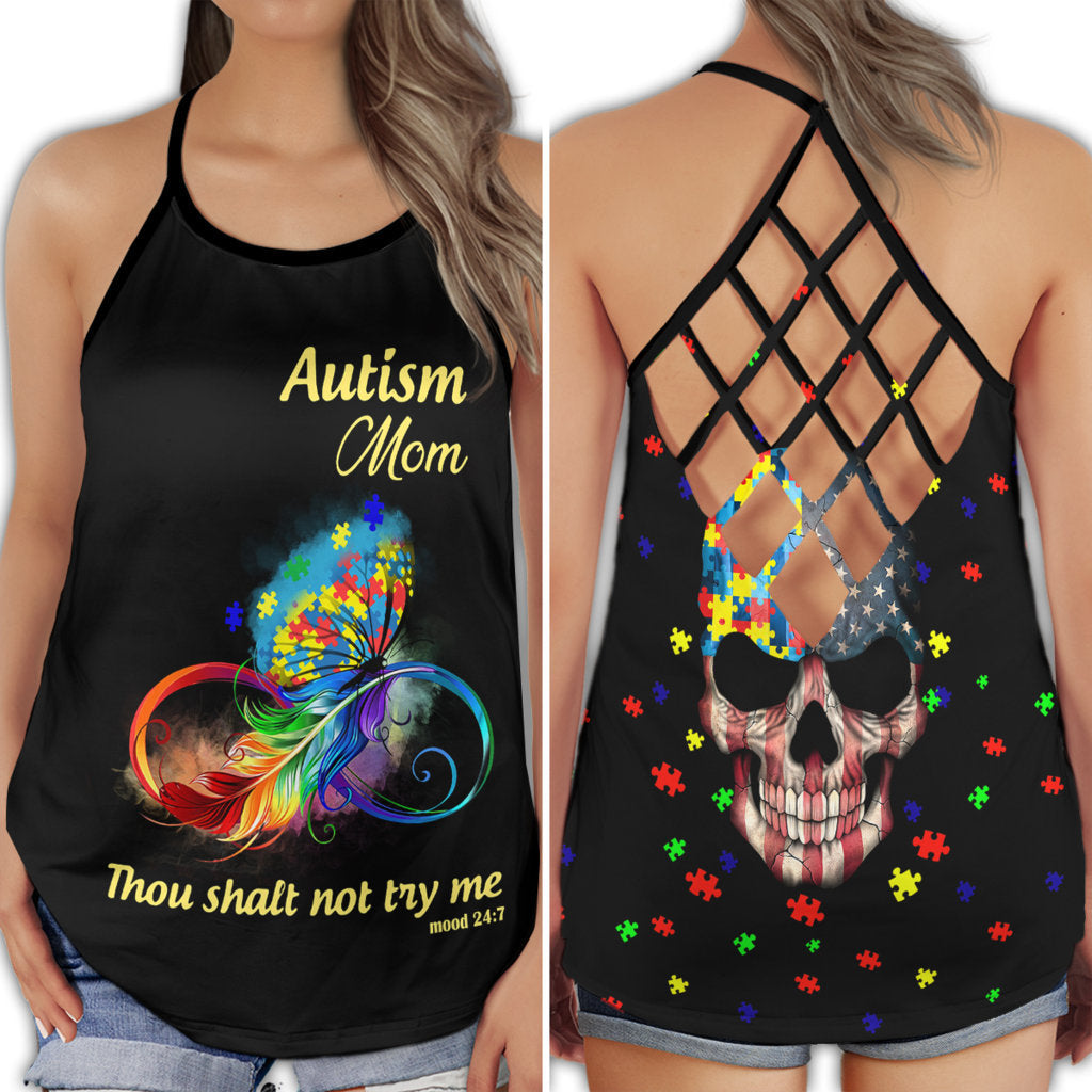 Autism Mom Bold Attitude Humor Hollow Tank Top For Community Events And Positive Support