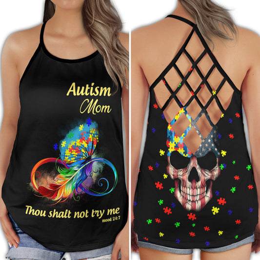 Autism Mom Bold Attitude Humor Hollow Tank Top For Community Events And Positive Support