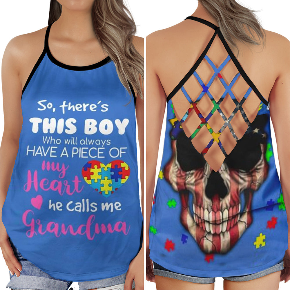 Autism Grandma Love And Support Hollow Tank Top For Community Events And Positive Support