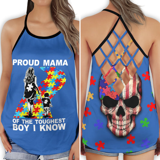 Autism Proud Mama Love Support Hollow Tank Top For Community Events And Positive Support