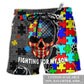 Autism Warrior Fighting For My Son Personalized Beach Shorts For Warm Weather Trips And Everyday Use