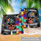 Autism Warrior Support Beach Shorts Pattern Detail For Warm Weather Comfort And Vacation Ready Style