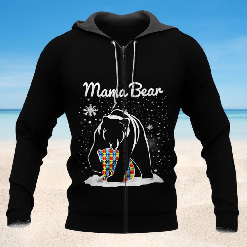 Autism Mama Bear Hoodie For Support Events Everyday Outfits And Positive Expression