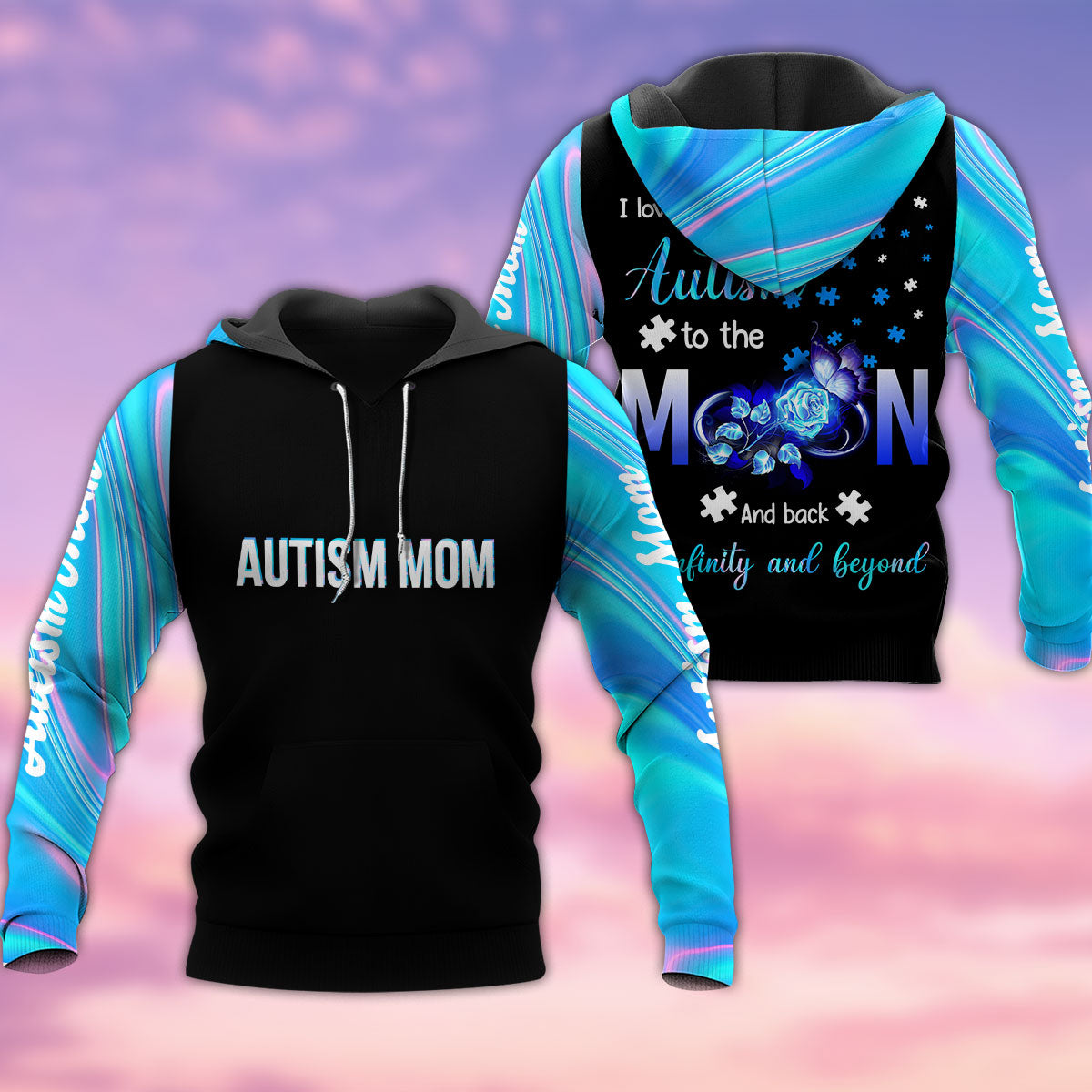 Autism Mom Moon Personalized Hoodie For Awareness Walks Community Events And Relaxed Outfits