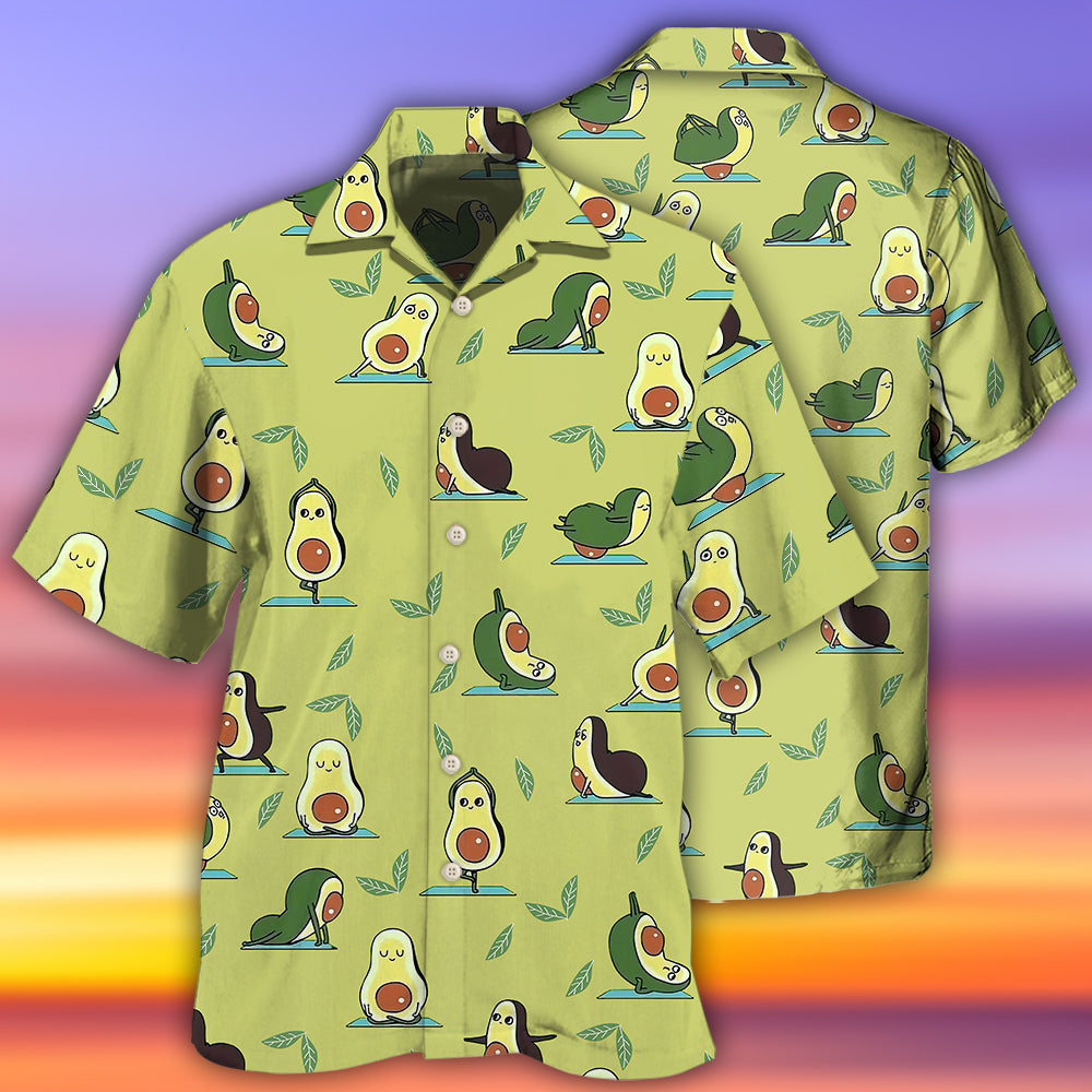Cute Avocado Hawaiian Shirt With Detailed Graphic For Warm Weather Adventures Parties And Daily Comfort