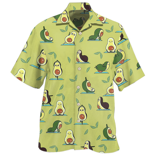 Creative Cute Avocado Fun Hawaiian Shirt For Resort Trips, Coastal Parties, And Warm Weather Style