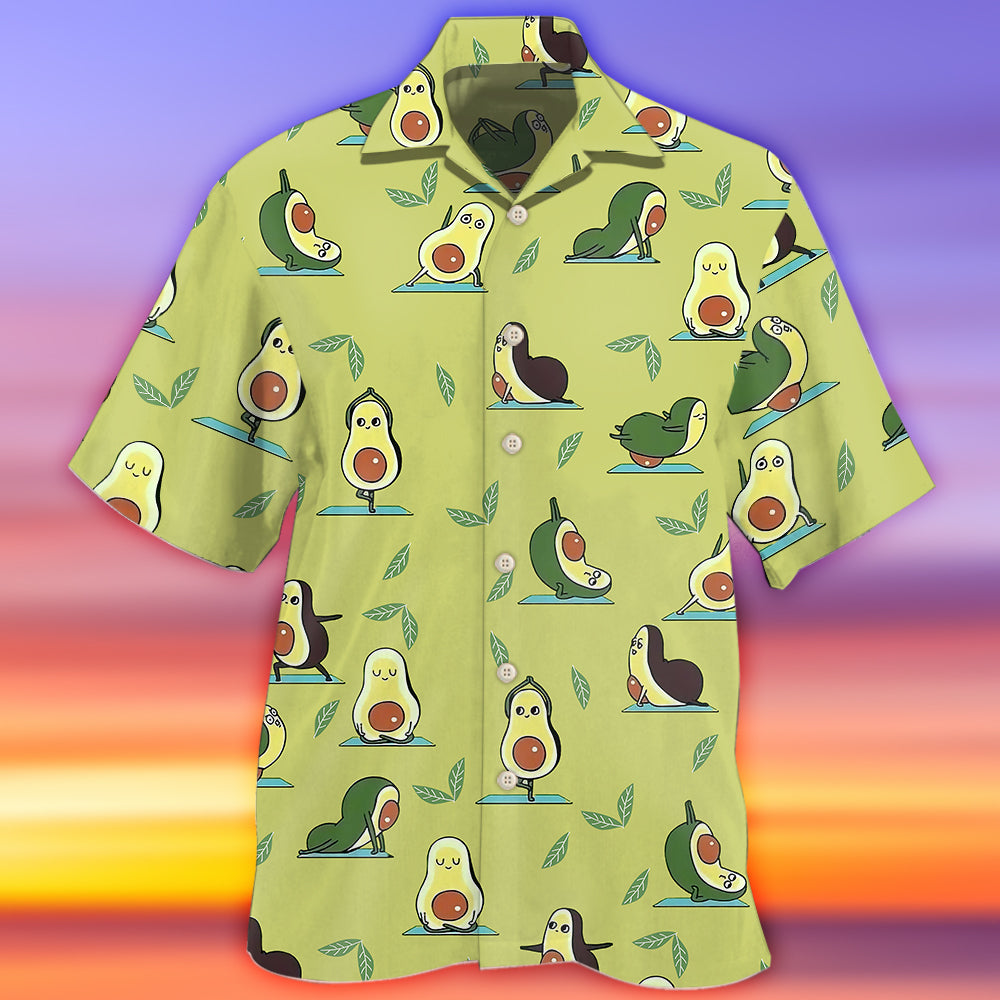 Creative Cute Avocado Fun Hawaiian Shirt For Resort Trips, Coastal Parties, And Warm Weather Style