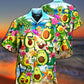 Avocado And Tropical Beach Hawaiian Shirt With Detailed Graphic For Vacation Getaways Resort Wear And Casual Celebrations
