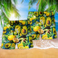 Avocado Lemon Summer Beach Shorts Pattern Detail For Casual Outings And Flexible Everyday Wear
