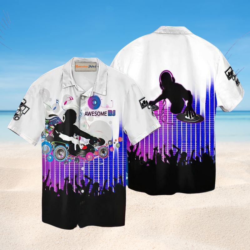 Bold DJ Sound Remix Hawaiian Shirt For Music Fans, Resort Parties, And Warm Weather Events
