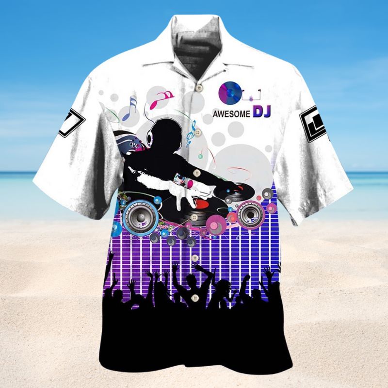 Bold DJ Sound Remix Hawaiian Shirt For Music Fans, Resort Parties, And Warm Weather Events
