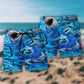 Shark Ocean Adventure Beach Shorts Pattern Detail For Sunny Outdoor Activities