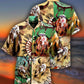 Bohemian American Awesome Spirit Hawaiian Shirt Artwork Detail For Tropical Trips And Casual Outings