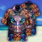 Mystical Owl Awesome Eyes Hawaiian Shirt Pattern View For Relaxed Warm Weather Outfits