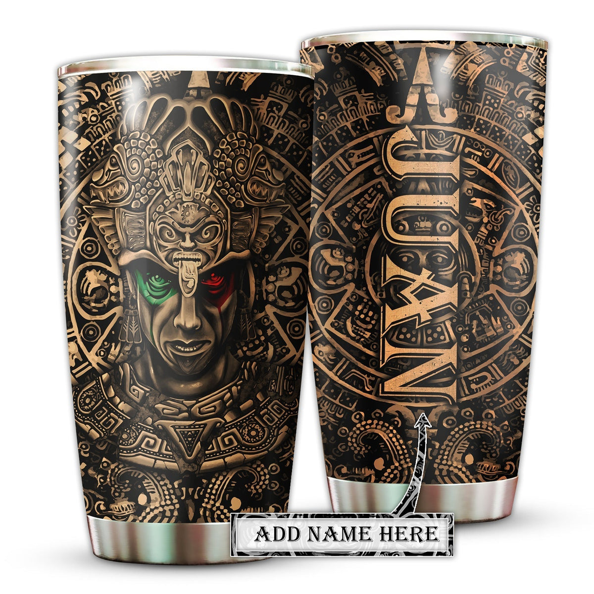 Aztec Mexico With Vintage Sign Personalized 20 Oz Tumbler For Coffee Travel And Daily Drinks