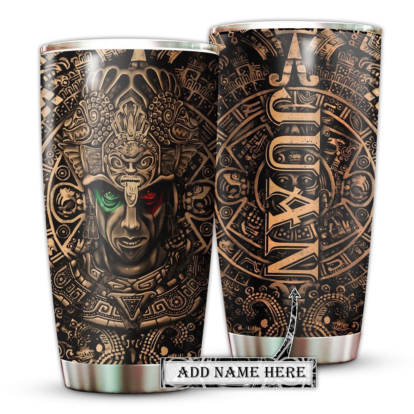 Aztec Mexico With Vintage Sign Personalized 20 Oz Tumbler For Coffee Travel And Daily Drinks