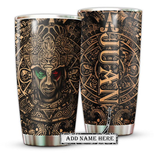 Aztec Mexico With Vintage Sign Personalized 20 Oz Tumbler For Coffee Travel And Daily Drinks