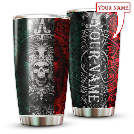 Aztec Mexico With Black Red And White Personalized 20 Oz Tumbler For Coffee Travel And Daily Drinks