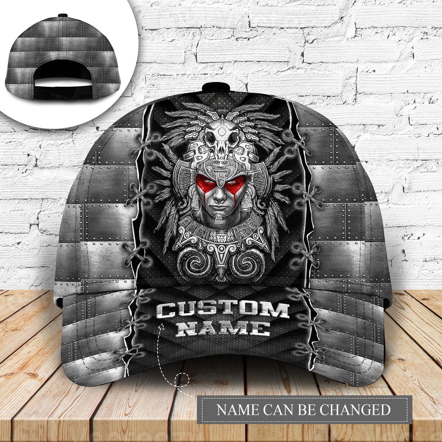 Aztec Warrior Metal Personalized Classic Cap For Outdoor Activities Weekend Trips And Casual Wear