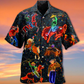 Neon Vintage Cowboy Hawaiian Shirt For Summer Events And Casual Outdoor Wear