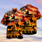 America Cowboy Sunset Hawaiian Shirt For Summer Gatherings Vacation Travel And Casual Everyday Style
