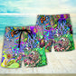 Hippie Octopus Music Beach Shorts Pattern Detail For Coastal Travel And Thoughtful Gift Giving