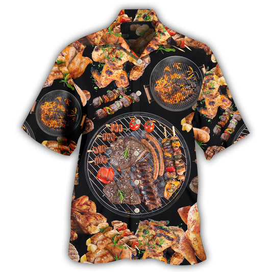 BBQ Grill Hawaiian Shirt For Summer Vacation, Beach Travel, And Casual Wear