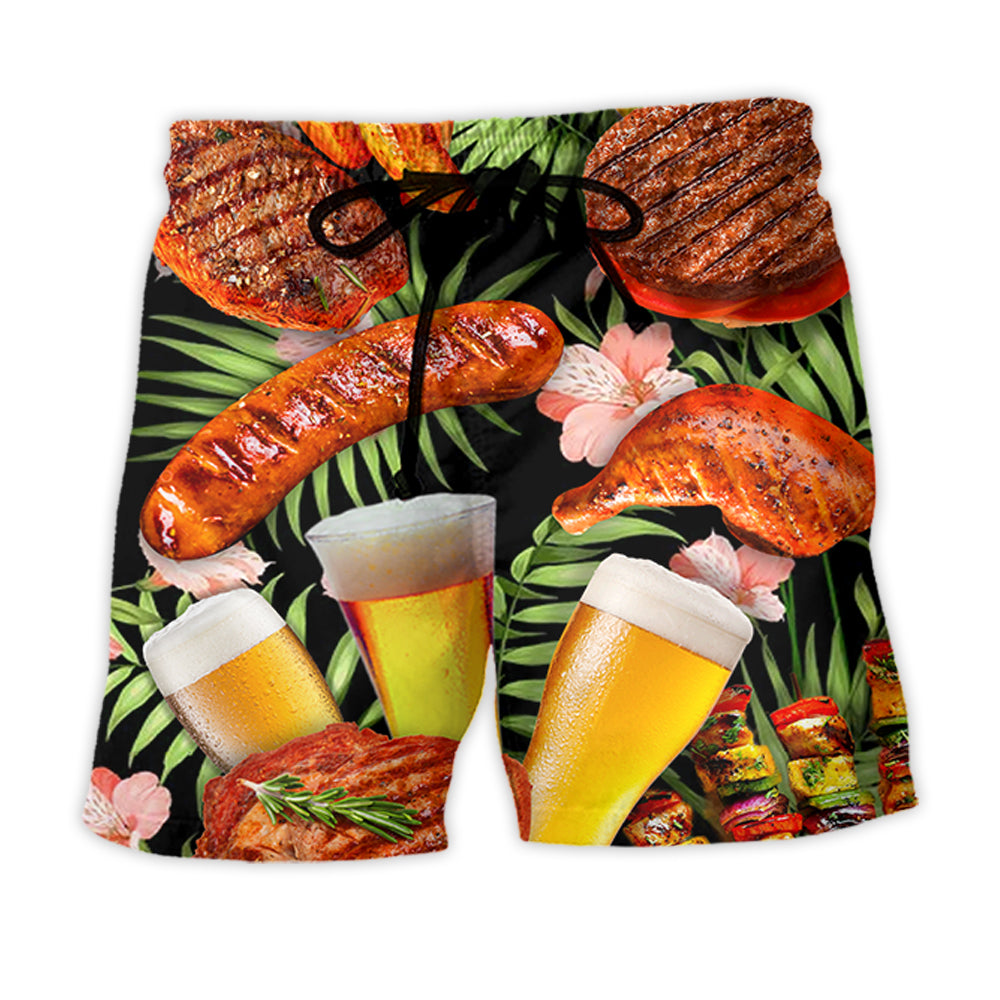 BBQ Beer Beach Shorts For Coastal Adventures And Travel Ready Comfort