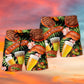 BBQ Beer Beach Shorts Pattern Detail For Vacation Style And Travel Ready Comfort