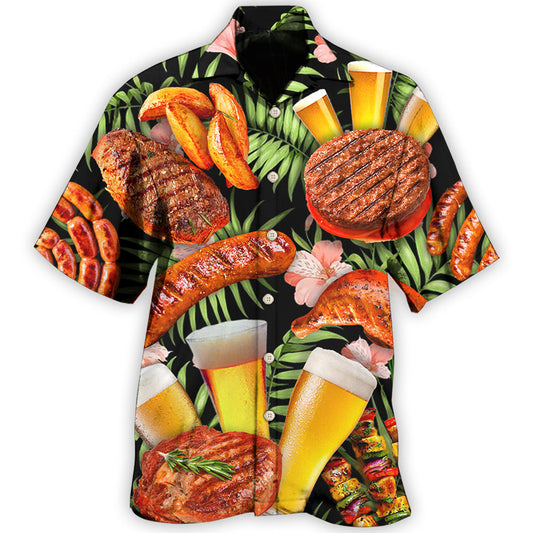 BBQ Beer Party Hawaiian Shirt For Tropical Holidays, Outdoor Gatherings, And Everyday Comfort