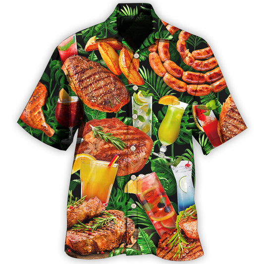 Summer BBQ Cocktail Party Hawaiian Shirt For Resort Trips, Coastal Parties, And Warm Weather Style