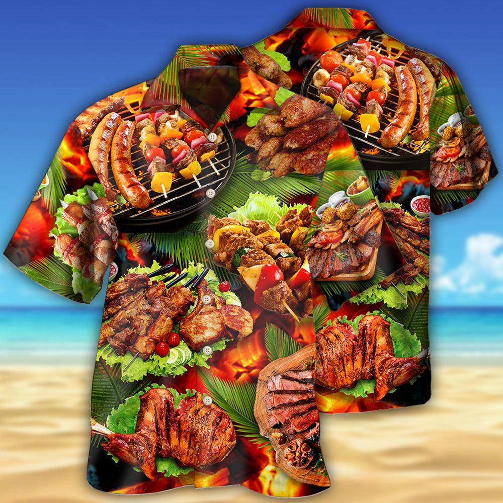 Food BBQ Hawaiian Shirt For Hobby Lovers, Coastal Trips, And Relaxed Everyday Wear