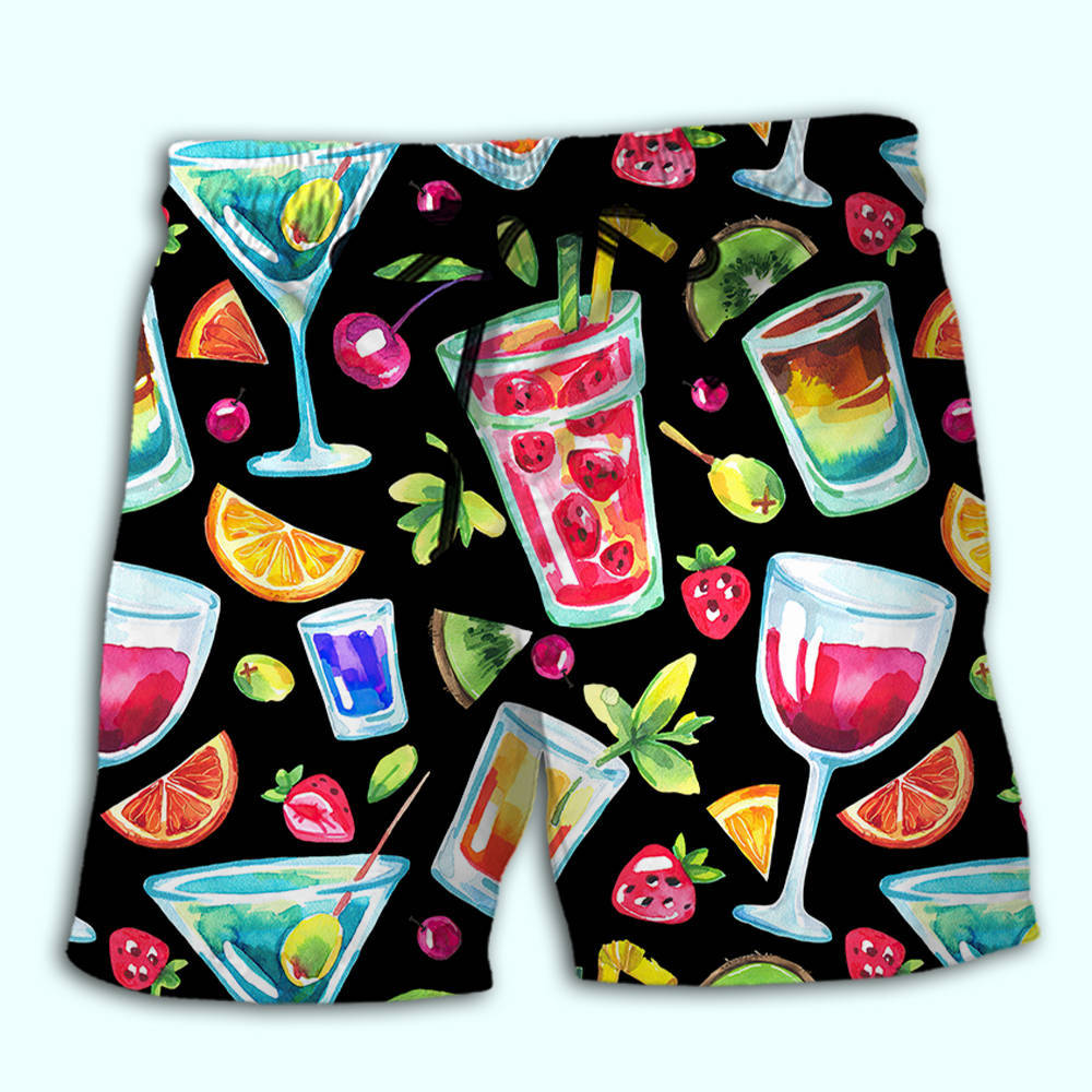 Fruit Juice Simple Beach Shorts Pattern View For Relaxed Vacation Styling