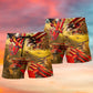 Airplane Beach Shorts Pattern Detail For Outdoor Activities And Bright Seasonal Outfits