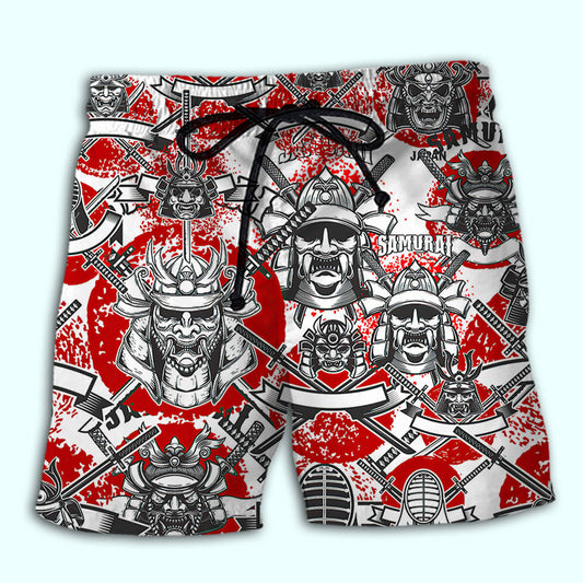Samurai Warrior Japanese Beach Shorts For Warm Weather Travel And Everyday Comfort
