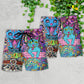 Hippie Cat Wonderful World Beach Shorts Design Detail For Casual Warm Weather Outfits