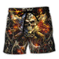 Fire Skull Beach Shorts For Island Getaways And Leisure And Relaxation