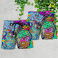 Hippie Cat Trippy Mind Beach Shorts Design View For Summer Events And Coastal Getaways