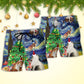 Christmas Cat Playing In Starry Night Beach Shorts For Outdoor Adventures And Thoughtful Seasonal Gifts