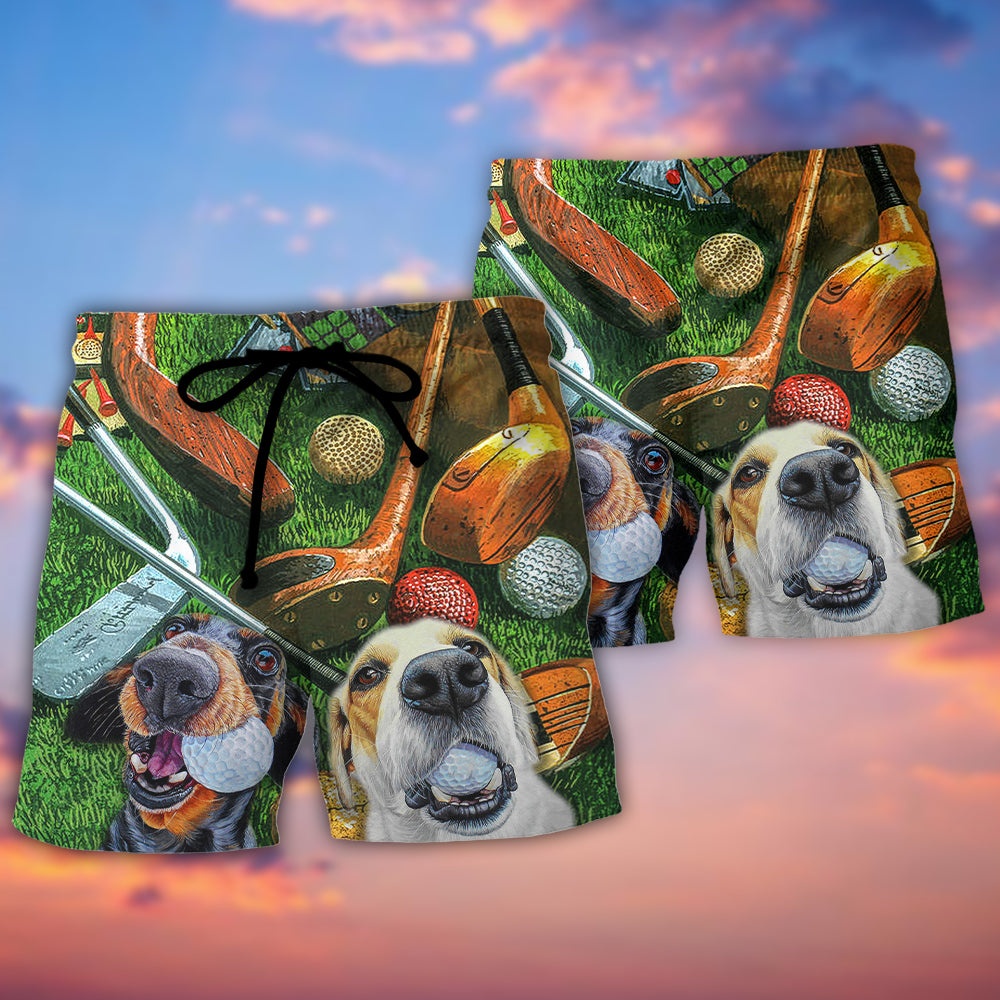 Vintage Golf Dog Beach Shorts For Oceanfront Escapes And Travel Ready Comfort