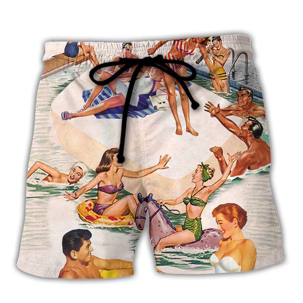 Sunbathing Beach Shorts Pattern Detail For Summer Travel And Travel Ready Comfort